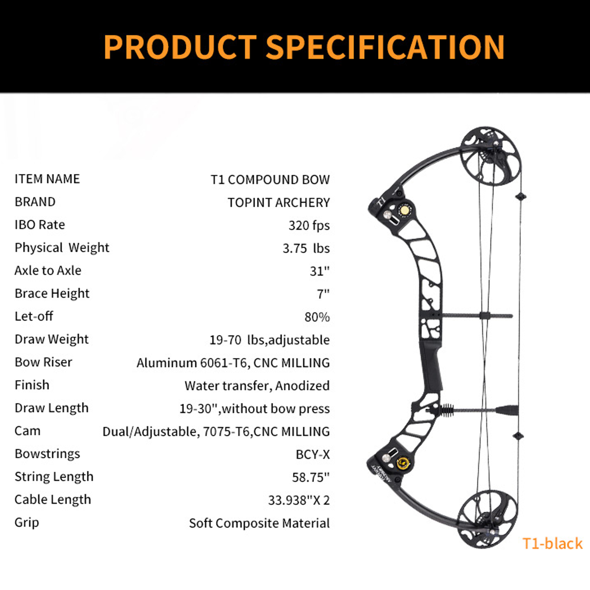 کمان کامپوند تی 1 توپوینت آرچری تی 1